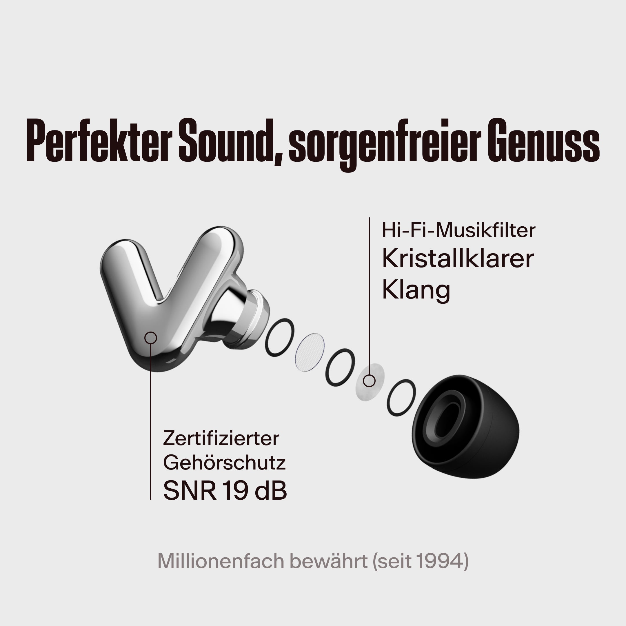 Alpine Tune Filter im Detail gezeigt in silver